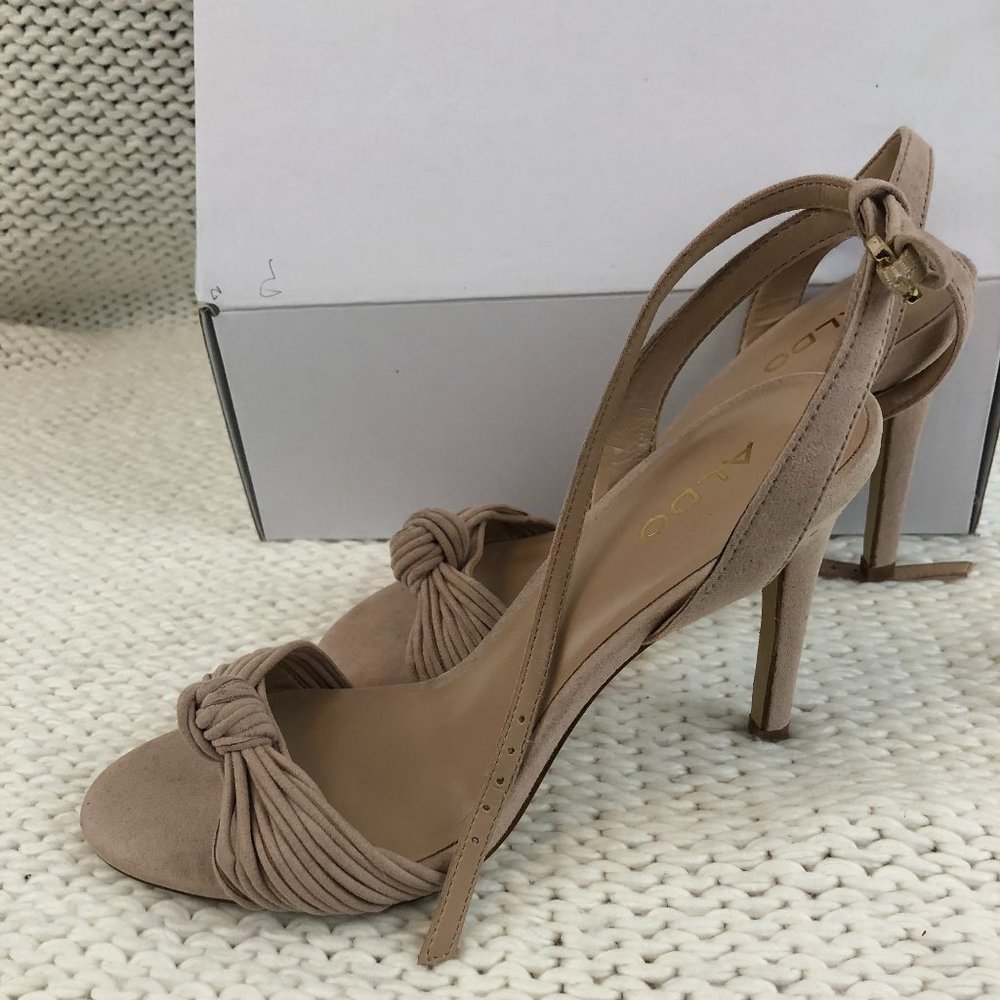 Aldo Toilla Open Toe Ankle Strap Heels, Blush, sz7